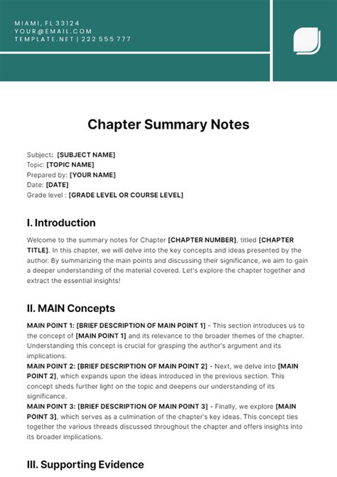 Summary notes .